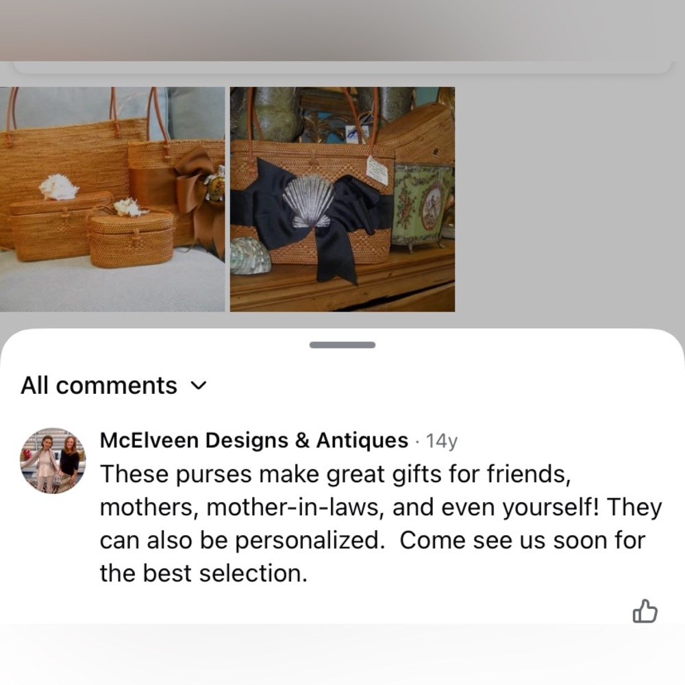 RETAIL $195 Basket Purse Natural Root Hand-Woven Custom Shell & Bow Accent - Picture 15 of 15